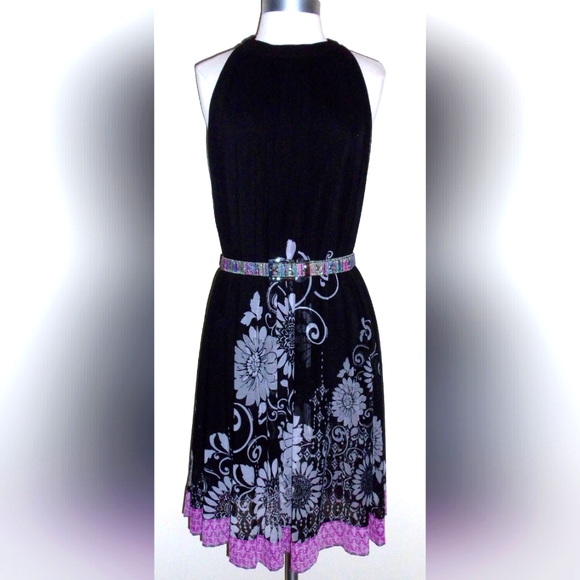 Dress Barn Dresses & Skirts - Black Floral Trapeze Cocktail Dress by Dressbarn Size 8